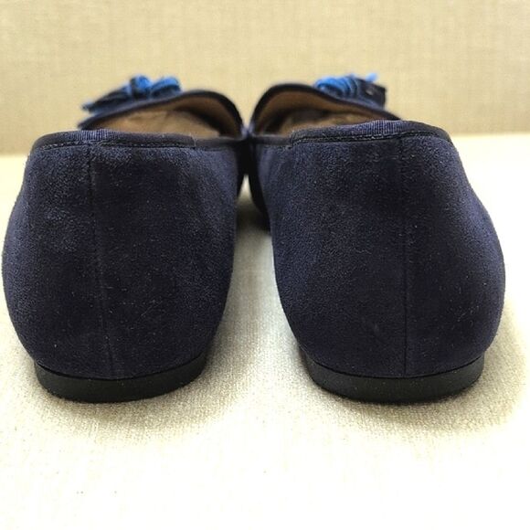 Hush Puppies Sadie Tassel Slip On Loafers Blue Suede Flat Shoes Size 9.5Wide - Picture 8 of 11
